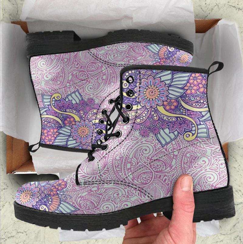Leather Boots - Pink Henna