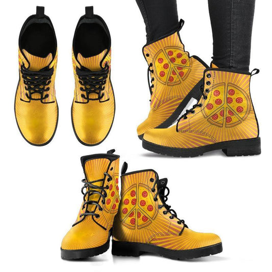 Leather Boots - Pizza Peace