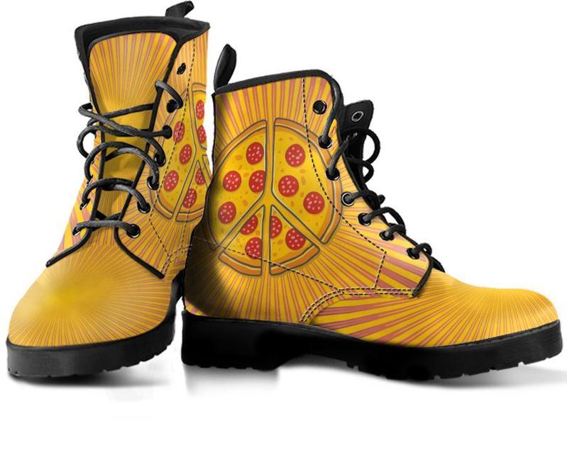 Leather Boots - Pizza Peace