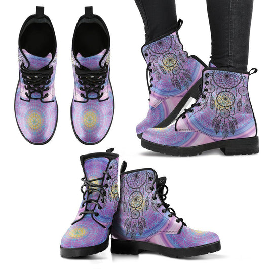 Leather Boots - Purple Chakra Dreamcather