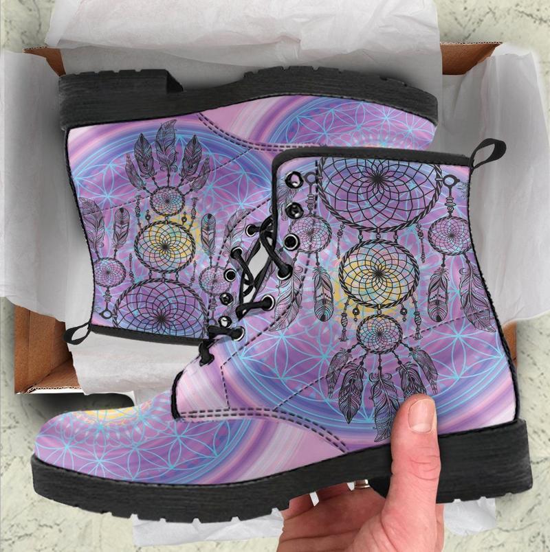 Leather Boots - Purple Chakra Dreamcather