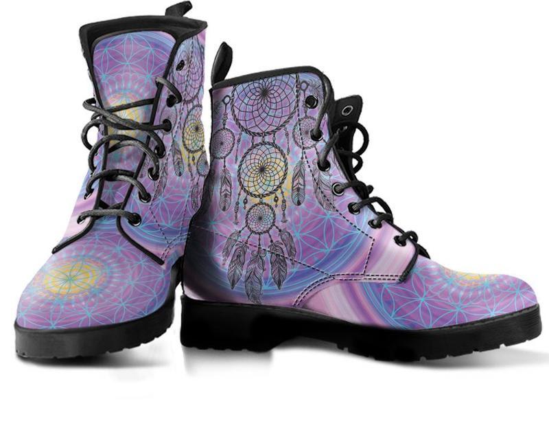 Leather Boots - Purple Chakra Dreamcather