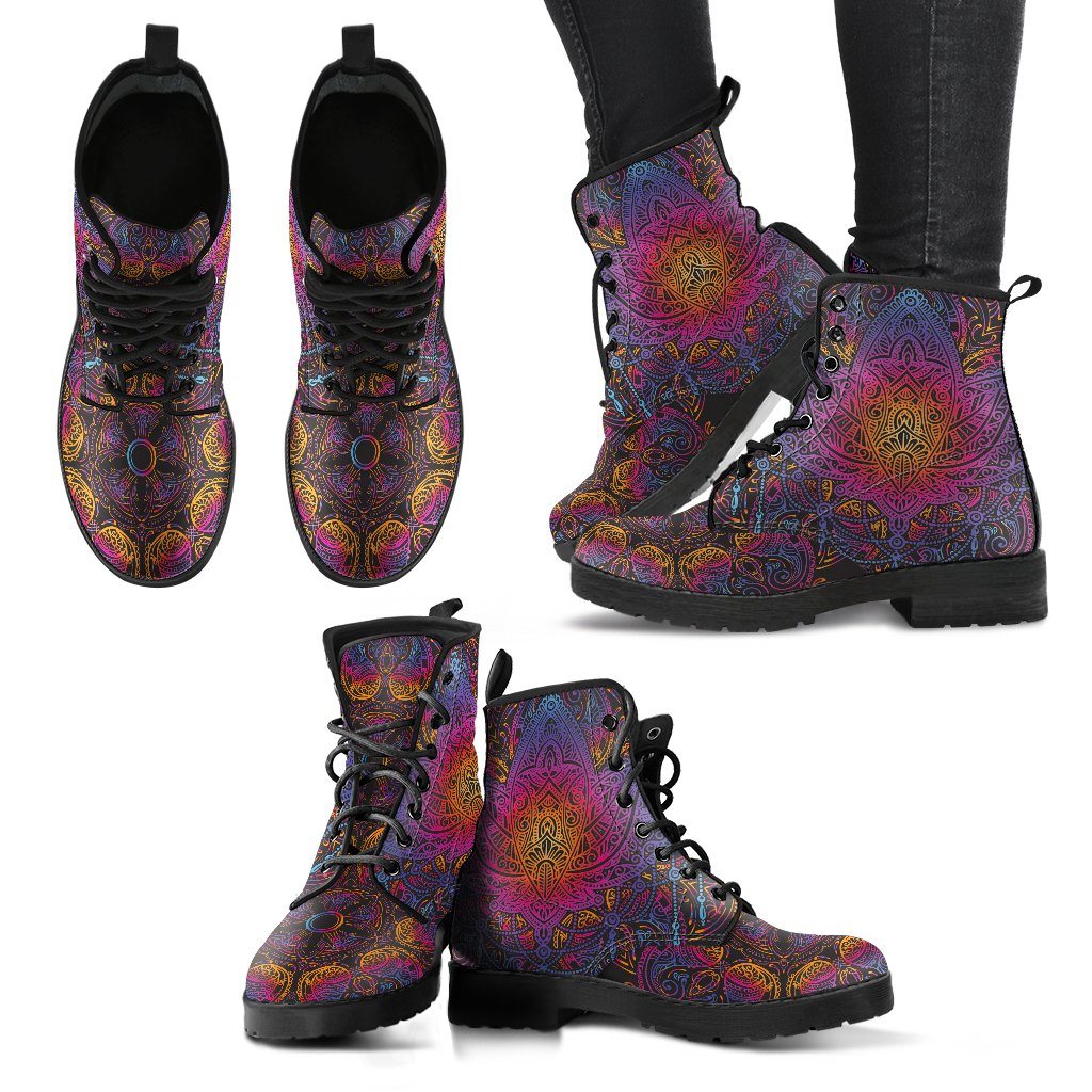 Leather Boots - Red Lotus