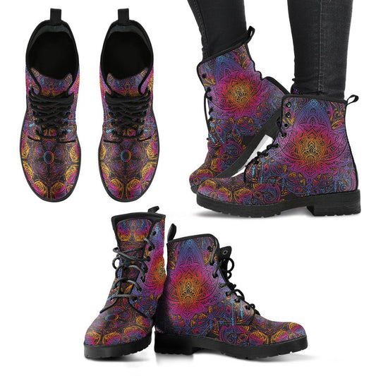 Leather Boots - Red Lotus