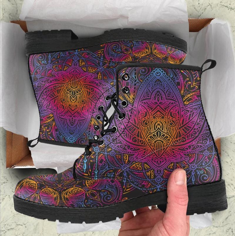 Leather Boots - Red Lotus