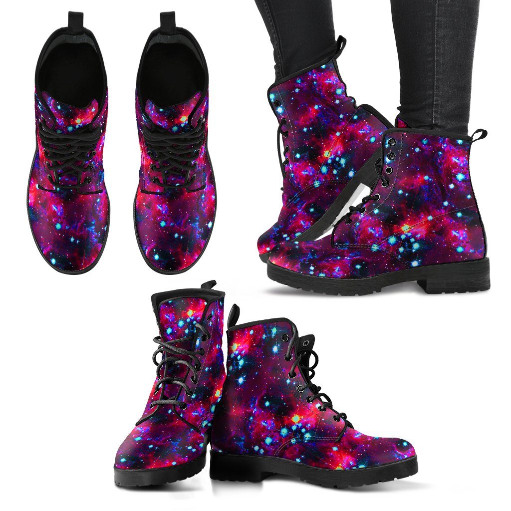 Leather Boots - Red Stars