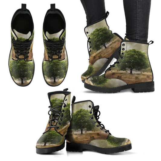 Leather Boots - Single Tree Of Life