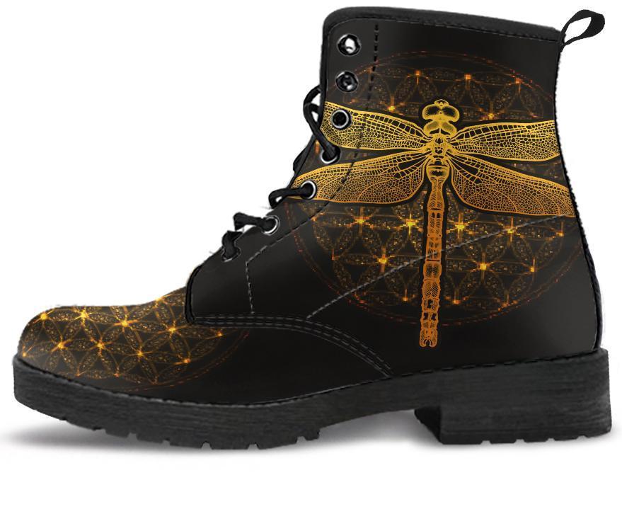 Leather Boots - Spiritual Dragonfly