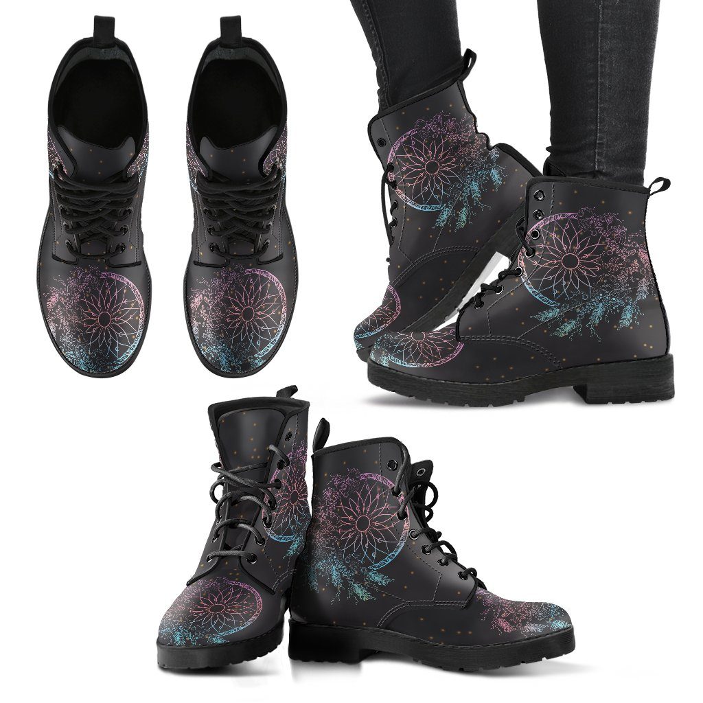 Leather Boots - Stars Dream Catcher