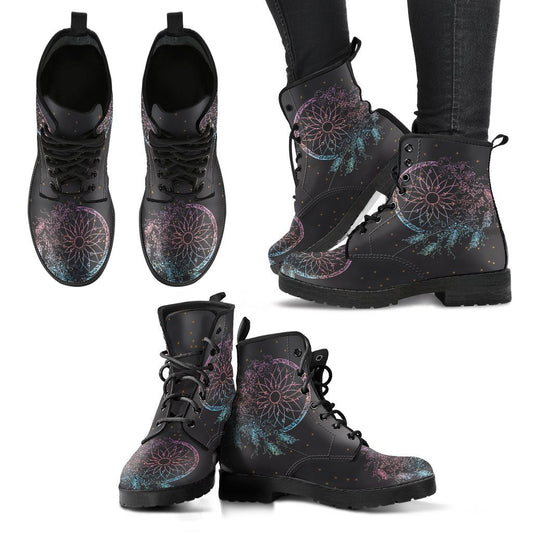 Leather Boots - Stars Dream Catcher