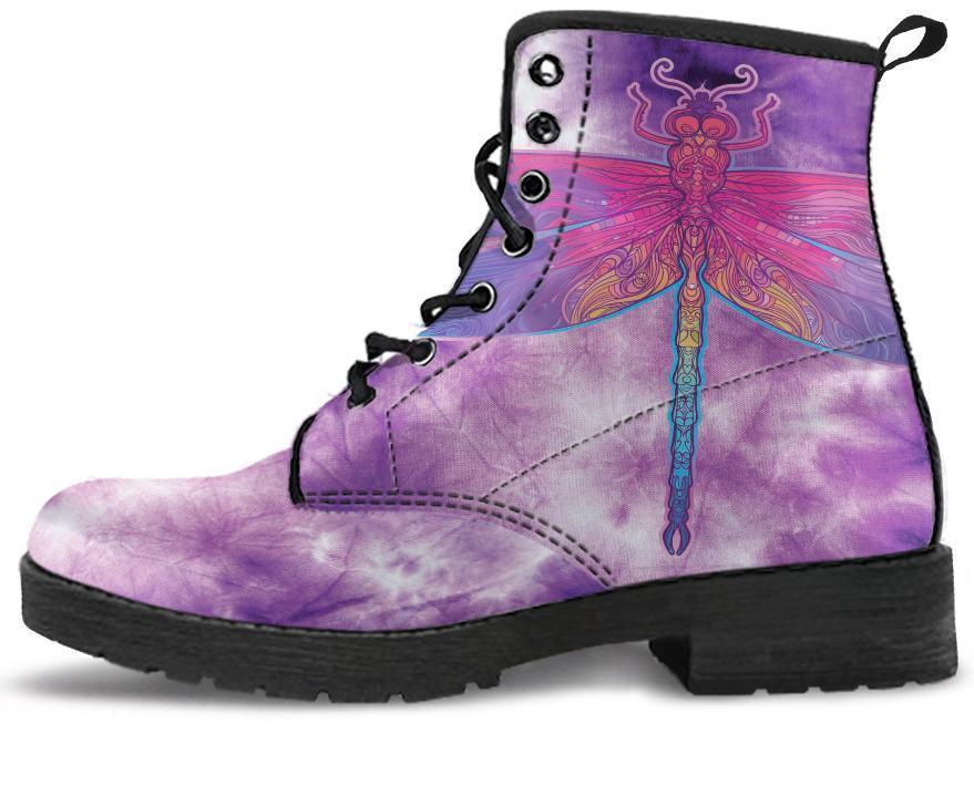 Leather Boots - Tie Dye Dragonfly