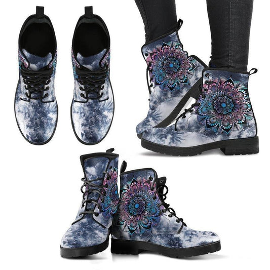 Leather Boots - Tie Dye Mandala