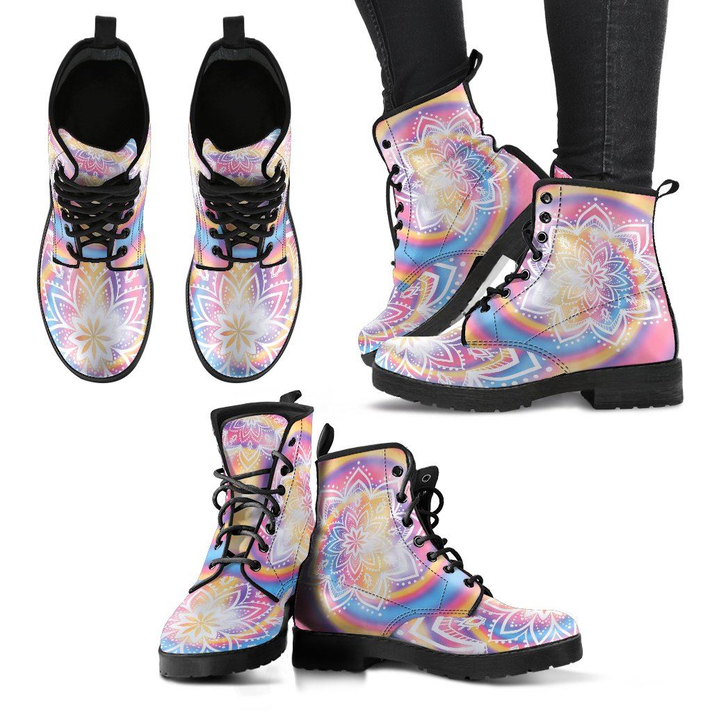Leather Boots - Tie Dye Mandala