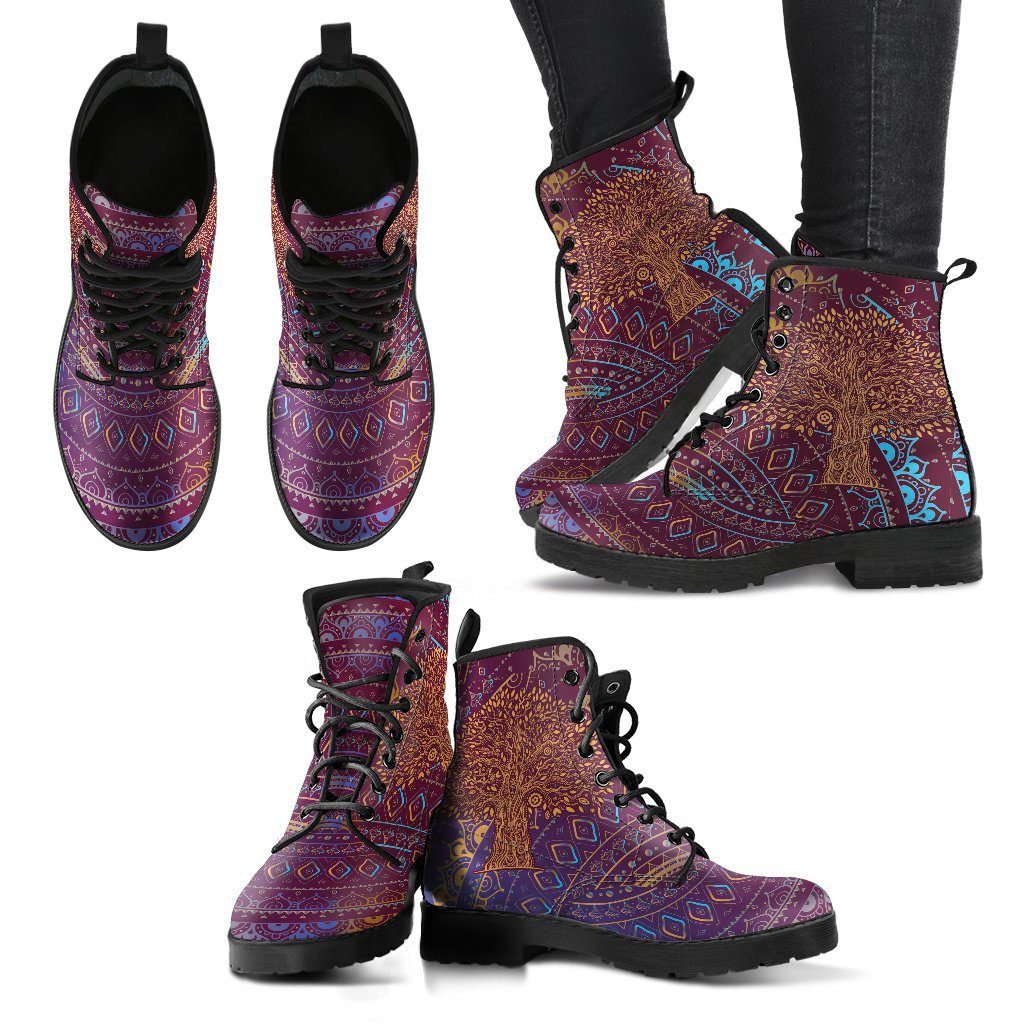 Leather Boots - Tree Of Life