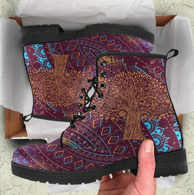 Leather Boots - Tree Of Life