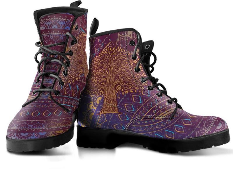 Leather Boots - Tree Of Life