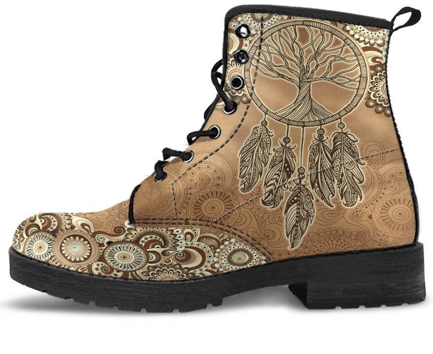 Leather Boots - Tree Of Life Dream Catcher