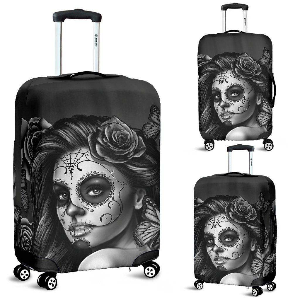 Luggage Covers - Calavera Girl Black
