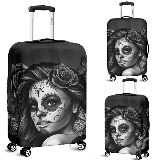 Luggage Covers - Calavera Girl Black