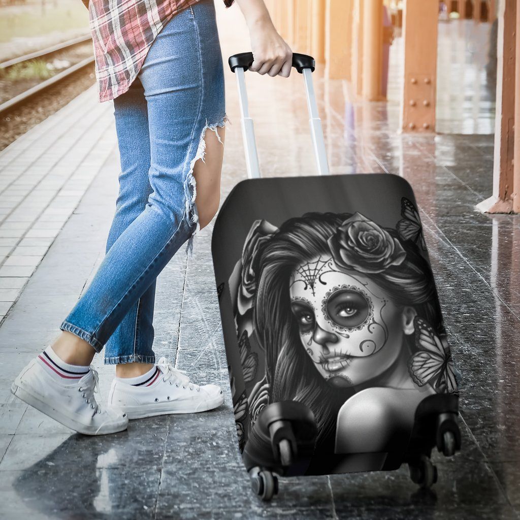 Luggage Covers - Calavera Girl Black