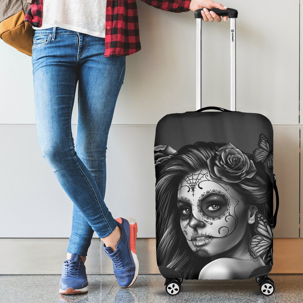 Luggage Covers - Calavera Girl Black
