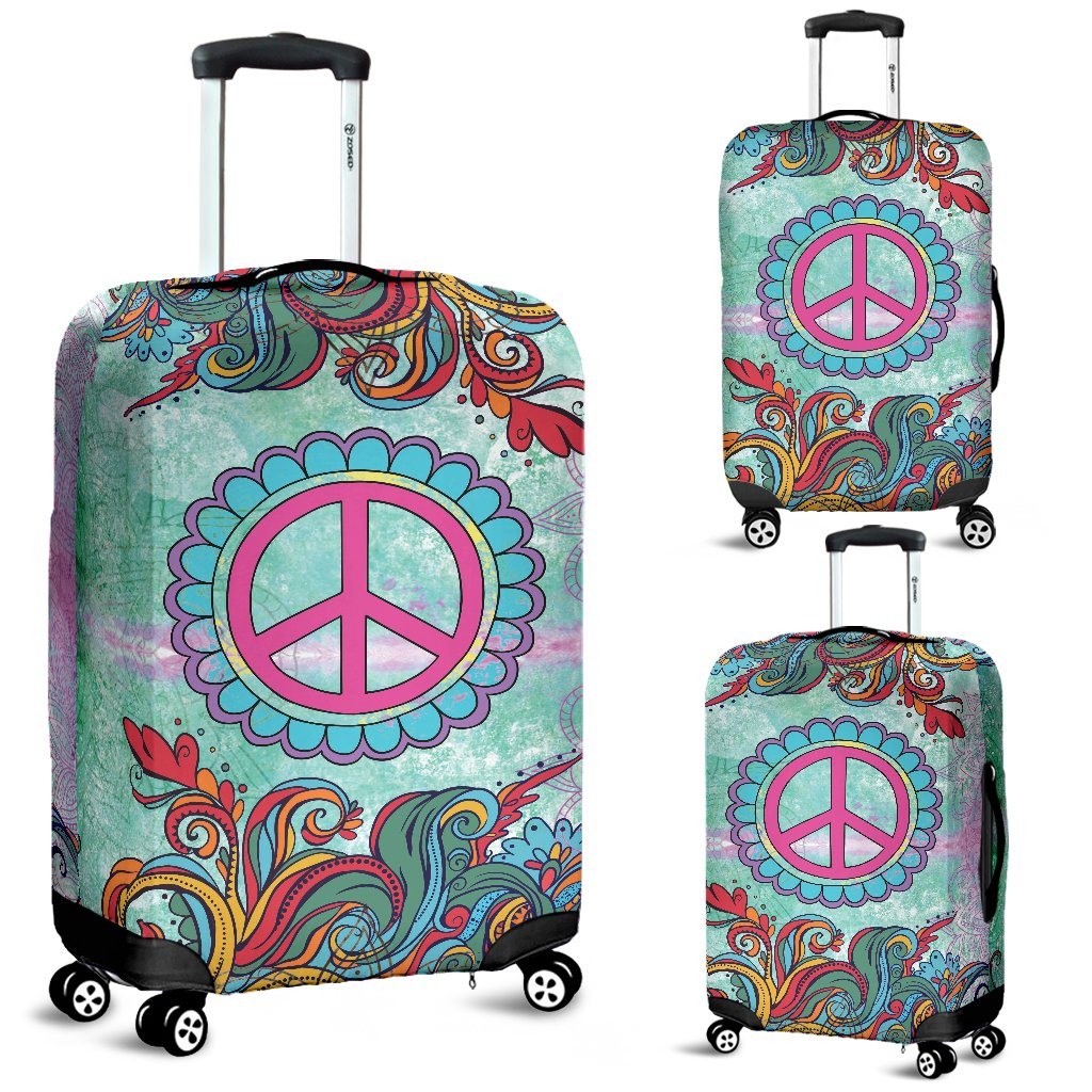 Luggage Covers - Green Peace Hippie