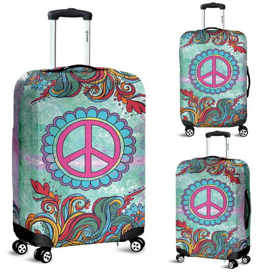 Luggage Covers - Green Peace Hippie