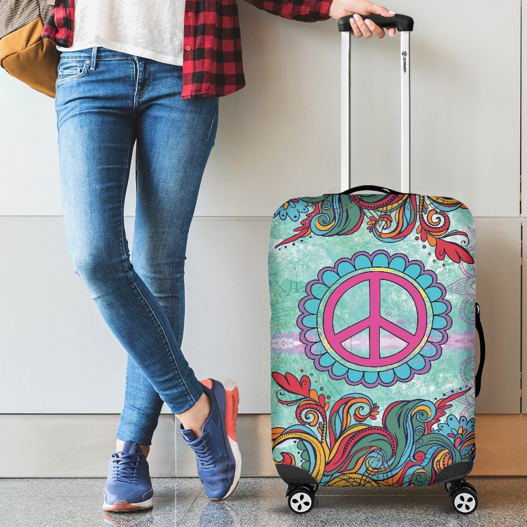 Luggage Covers - Green Peace Hippie