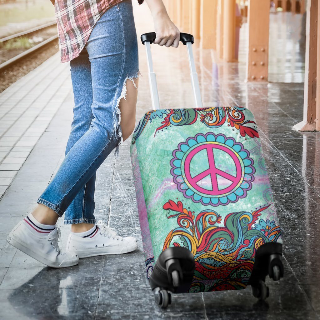 Luggage Covers - Green Peace Hippie