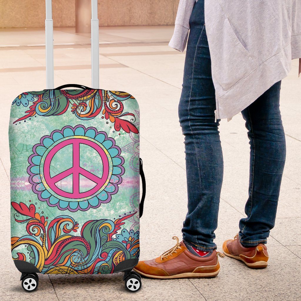 Luggage Covers - Green Peace Hippie