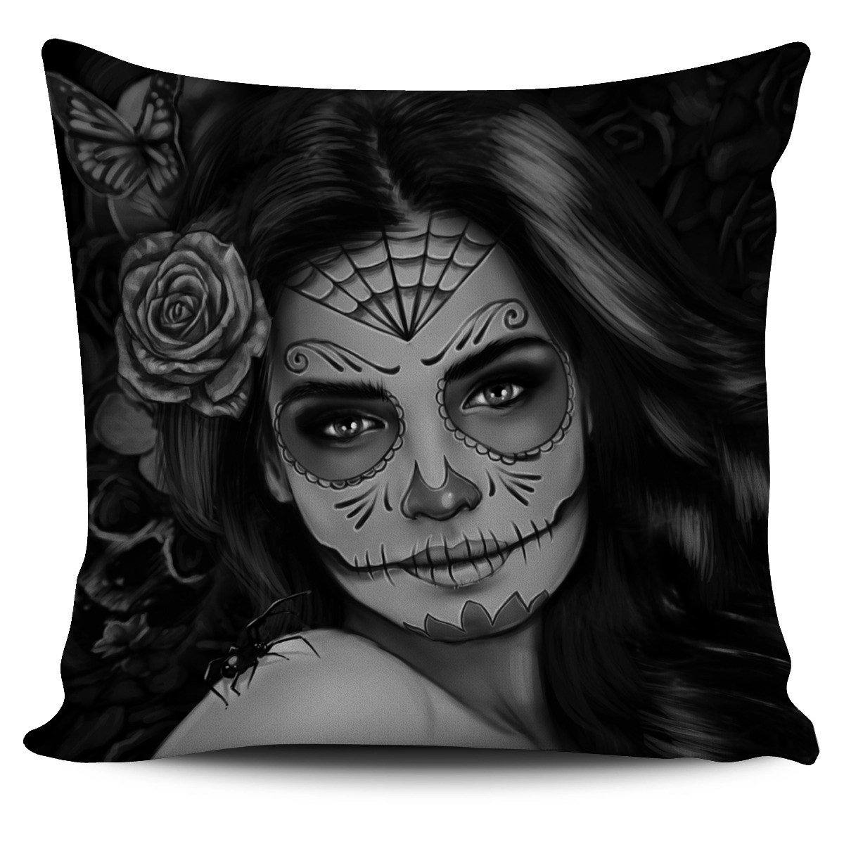 Pillow Cover - Calavera Girl