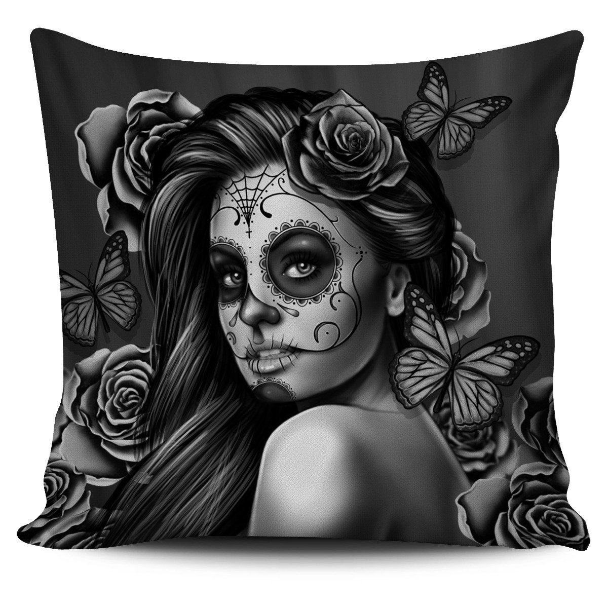 Pillow Cover - Calavera Girl