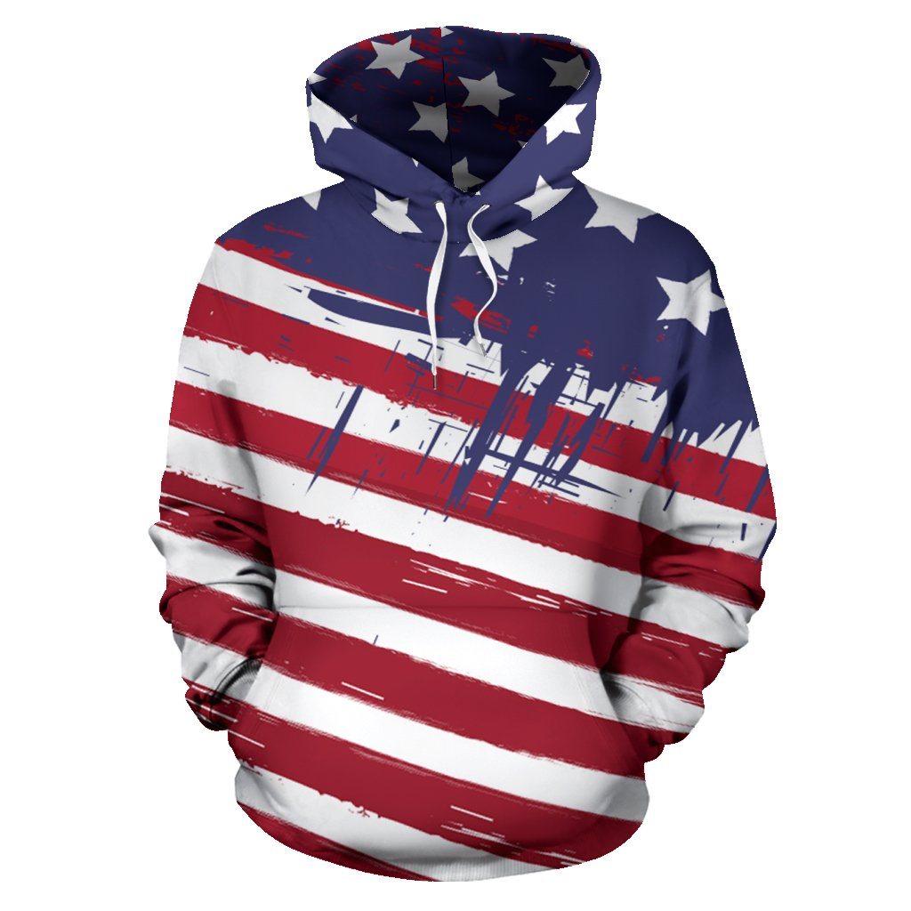 Pullover Hoodies - American Flag 4th Of July
