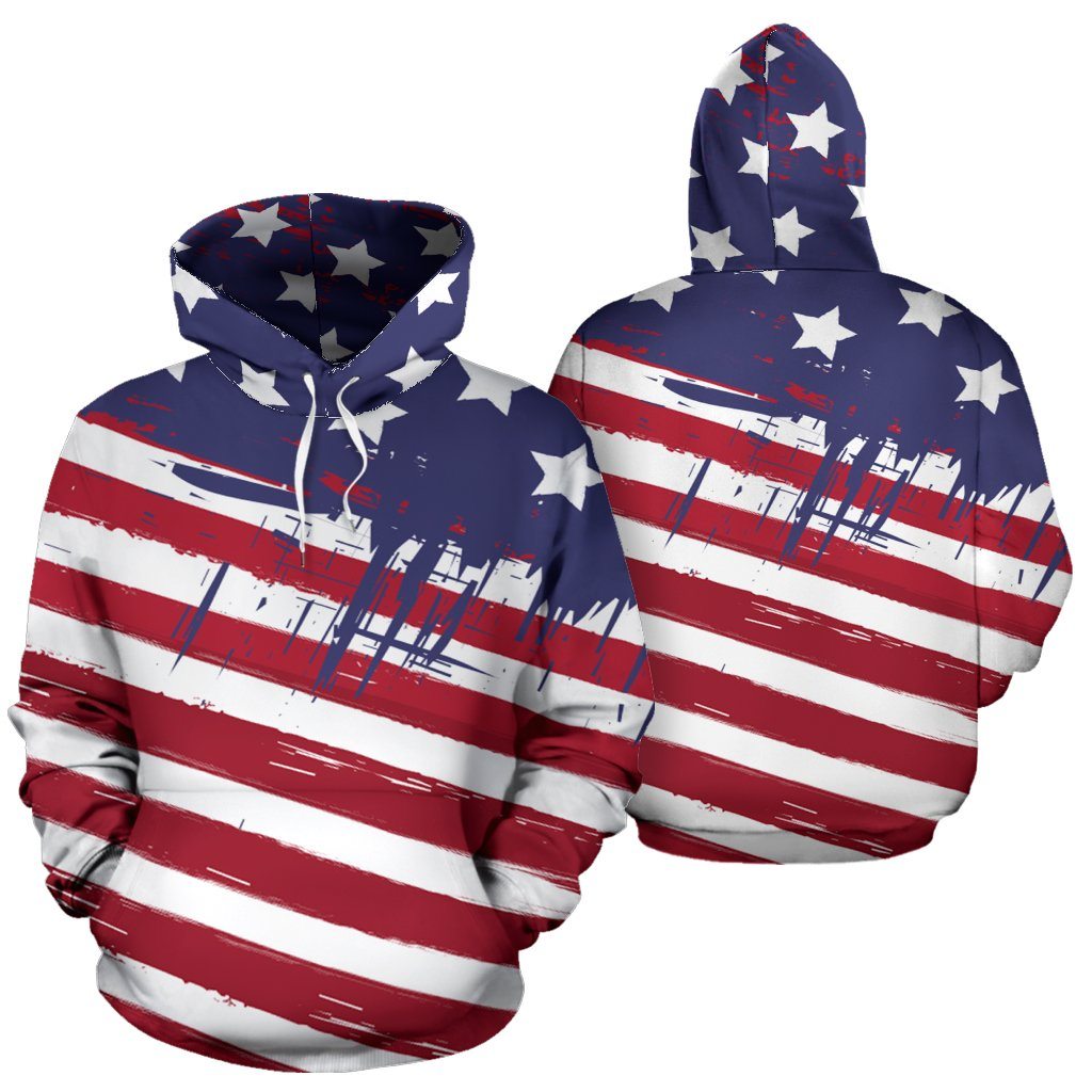 Pullover Hoodies - American Flag 4th Of July
