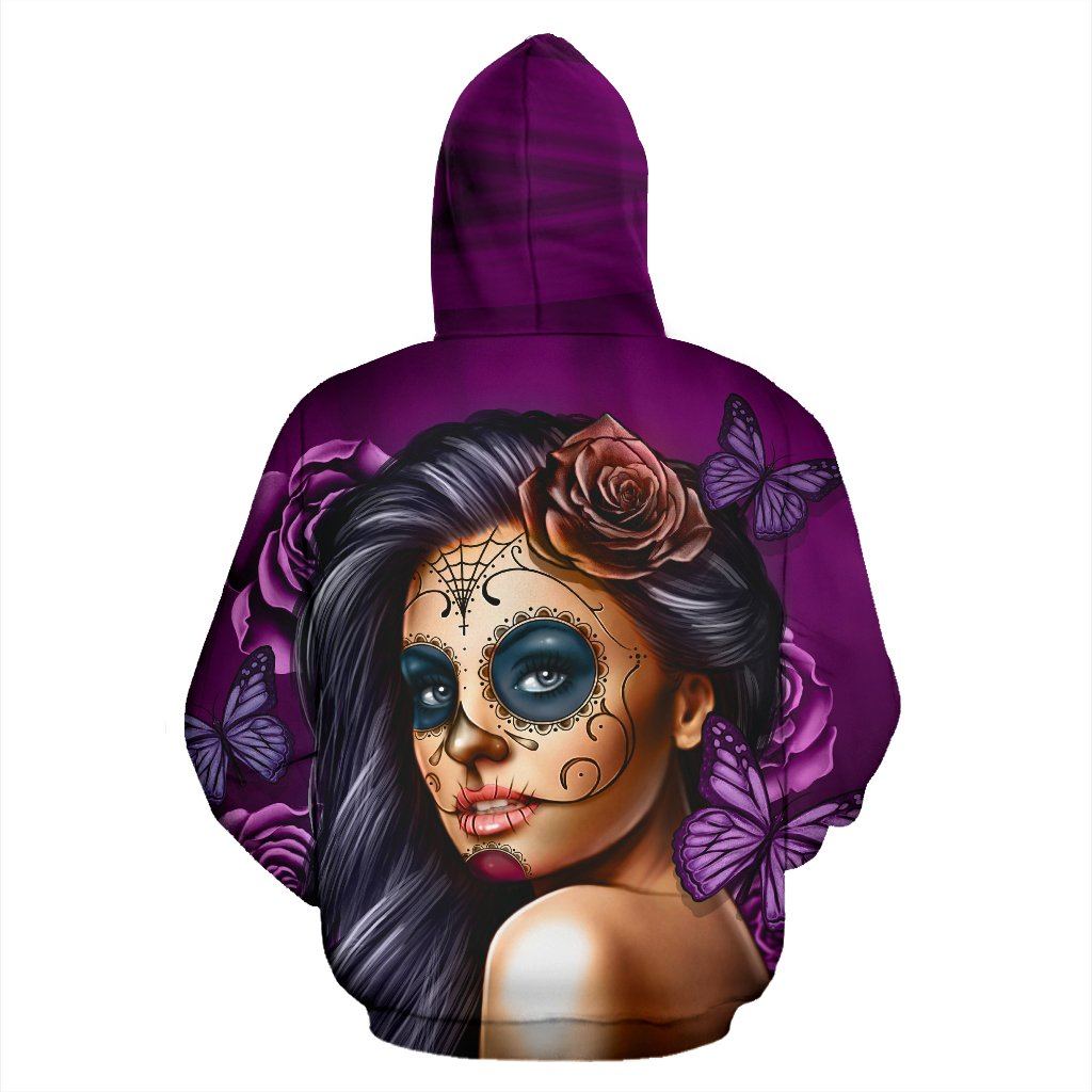 Pullover Hoodies - Calavera Girl Purple