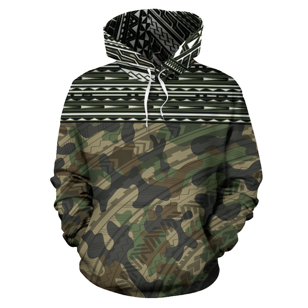 Pullover Hoodies - Camouflage Poly Army