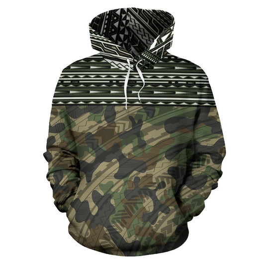 Pullover Hoodies - Camouflage Poly Army