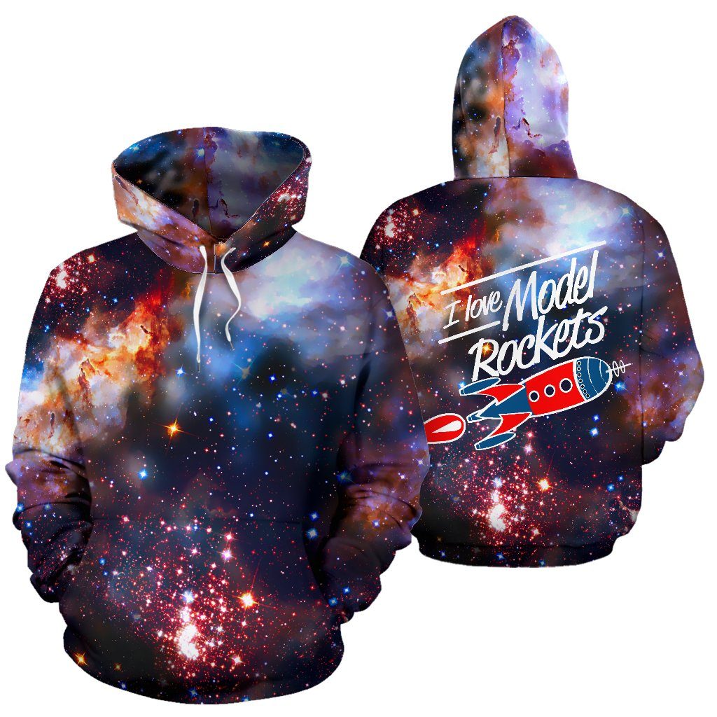 Pullover Hoodies - Galaxy Rocket Ship