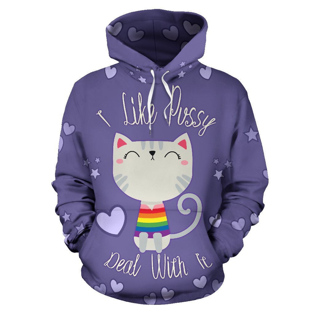 Pullover Hoodies - I Like Pussy Deal With It