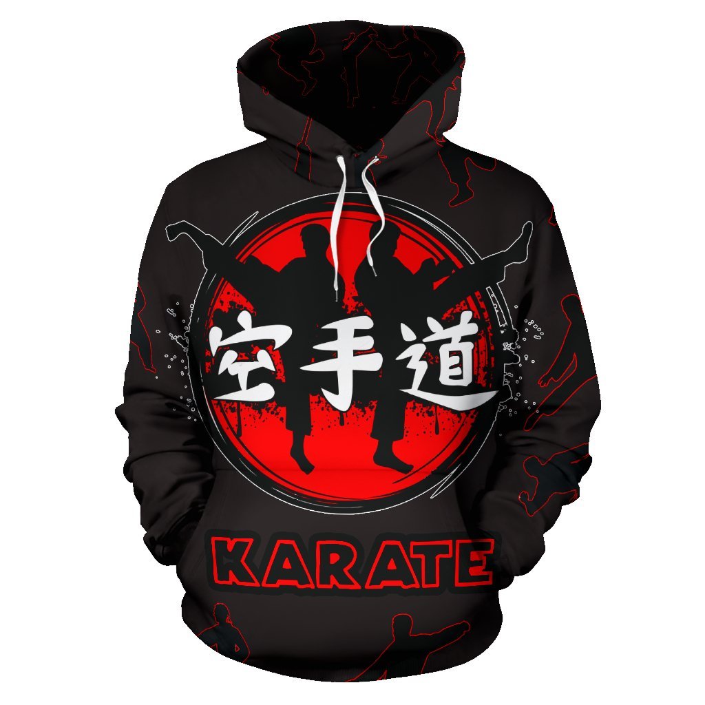 Pullover Hoodies - Karate Red Black