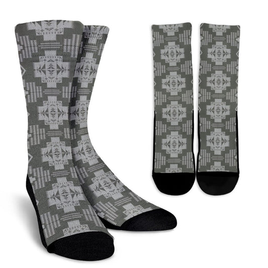 Seven Tribes Gray And Light Gray Crew Socks